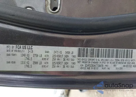 2013 Dodge Grand Caravan Se z USA, uszkodzony, nr VIN 2C4RDGBG1DR618521